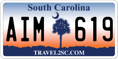 SC license plate AIM619