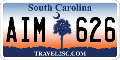 SC license plate AIM626
