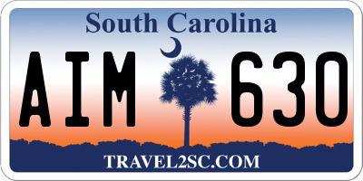 SC license plate AIM630