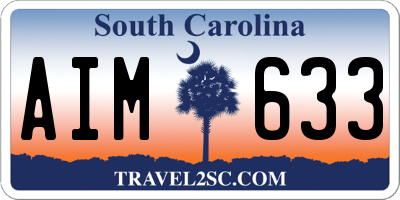 SC license plate AIM633
