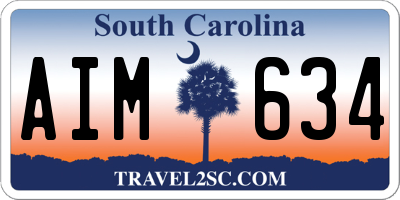 SC license plate AIM634