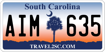 SC license plate AIM635