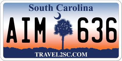 SC license plate AIM636
