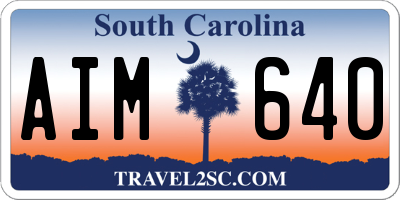 SC license plate AIM640
