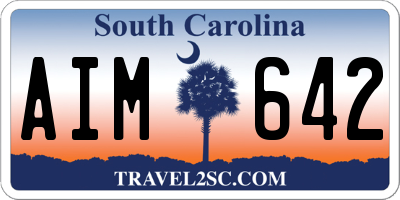SC license plate AIM642