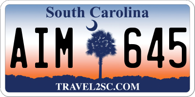 SC license plate AIM645