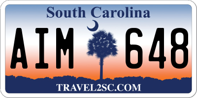 SC license plate AIM648