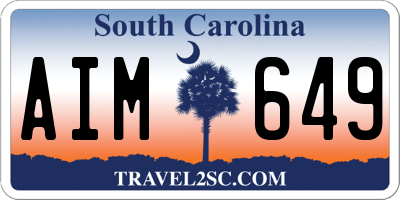 SC license plate AIM649