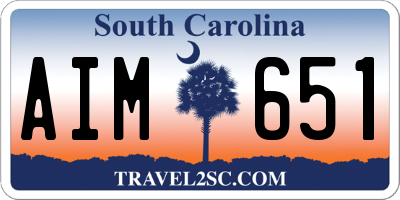 SC license plate AIM651