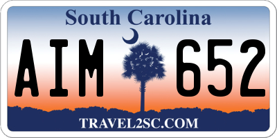 SC license plate AIM652