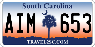 SC license plate AIM653