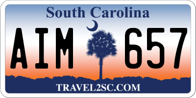 SC license plate AIM657