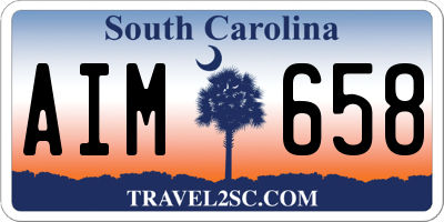 SC license plate AIM658