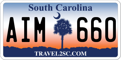 SC license plate AIM660
