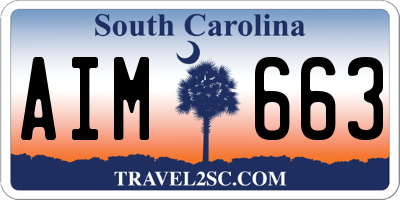 SC license plate AIM663