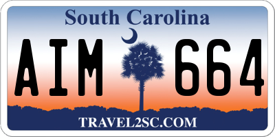 SC license plate AIM664