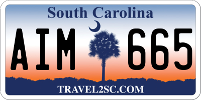 SC license plate AIM665