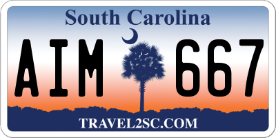 SC license plate AIM667