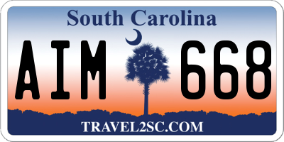 SC license plate AIM668
