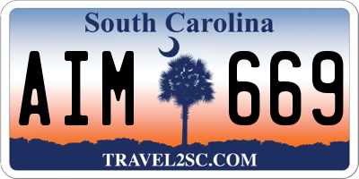 SC license plate AIM669