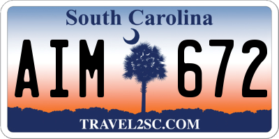 SC license plate AIM672