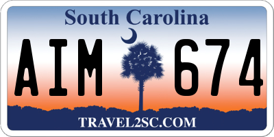 SC license plate AIM674