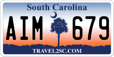 SC license plate AIM679