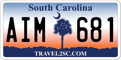 SC license plate AIM681