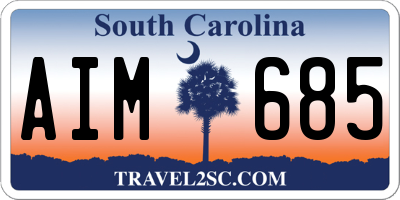 SC license plate AIM685
