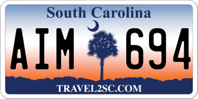 SC license plate AIM694