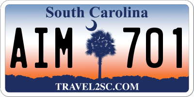 SC license plate AIM701