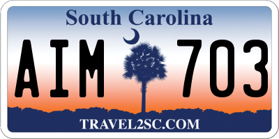 SC license plate AIM703