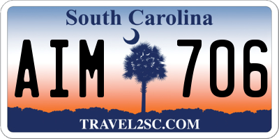 SC license plate AIM706