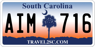 SC license plate AIM716