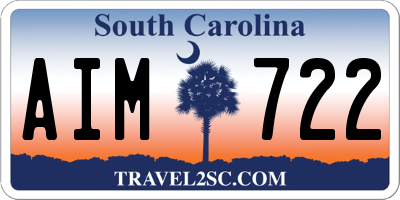 SC license plate AIM722