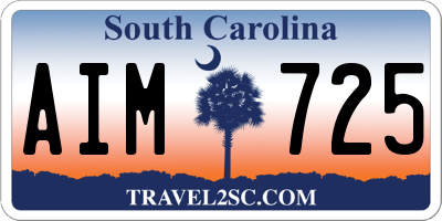 SC license plate AIM725