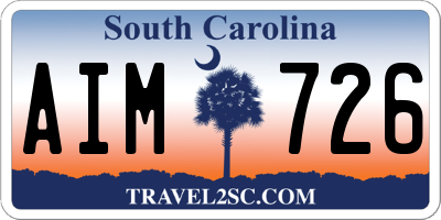 SC license plate AIM726