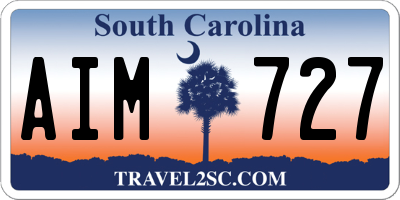 SC license plate AIM727