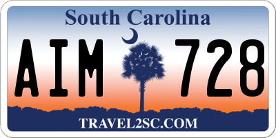 SC license plate AIM728