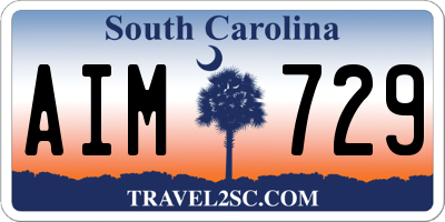 SC license plate AIM729