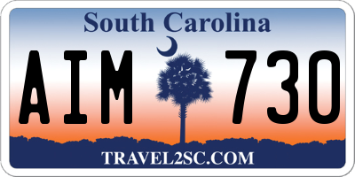 SC license plate AIM730