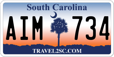 SC license plate AIM734