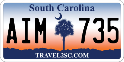 SC license plate AIM735
