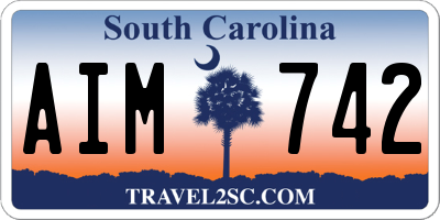 SC license plate AIM742