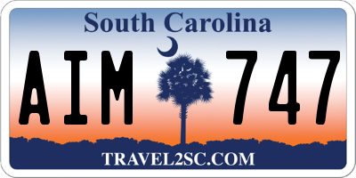 SC license plate AIM747