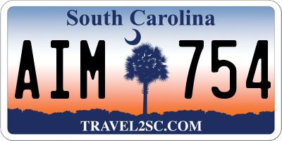 SC license plate AIM754