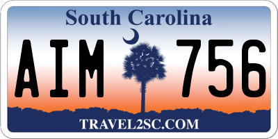 SC license plate AIM756
