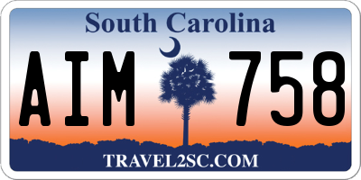 SC license plate AIM758