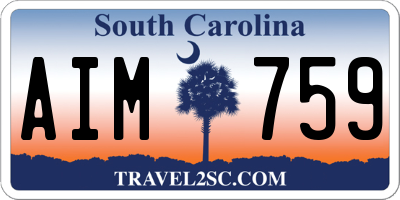 SC license plate AIM759