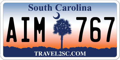 SC license plate AIM767